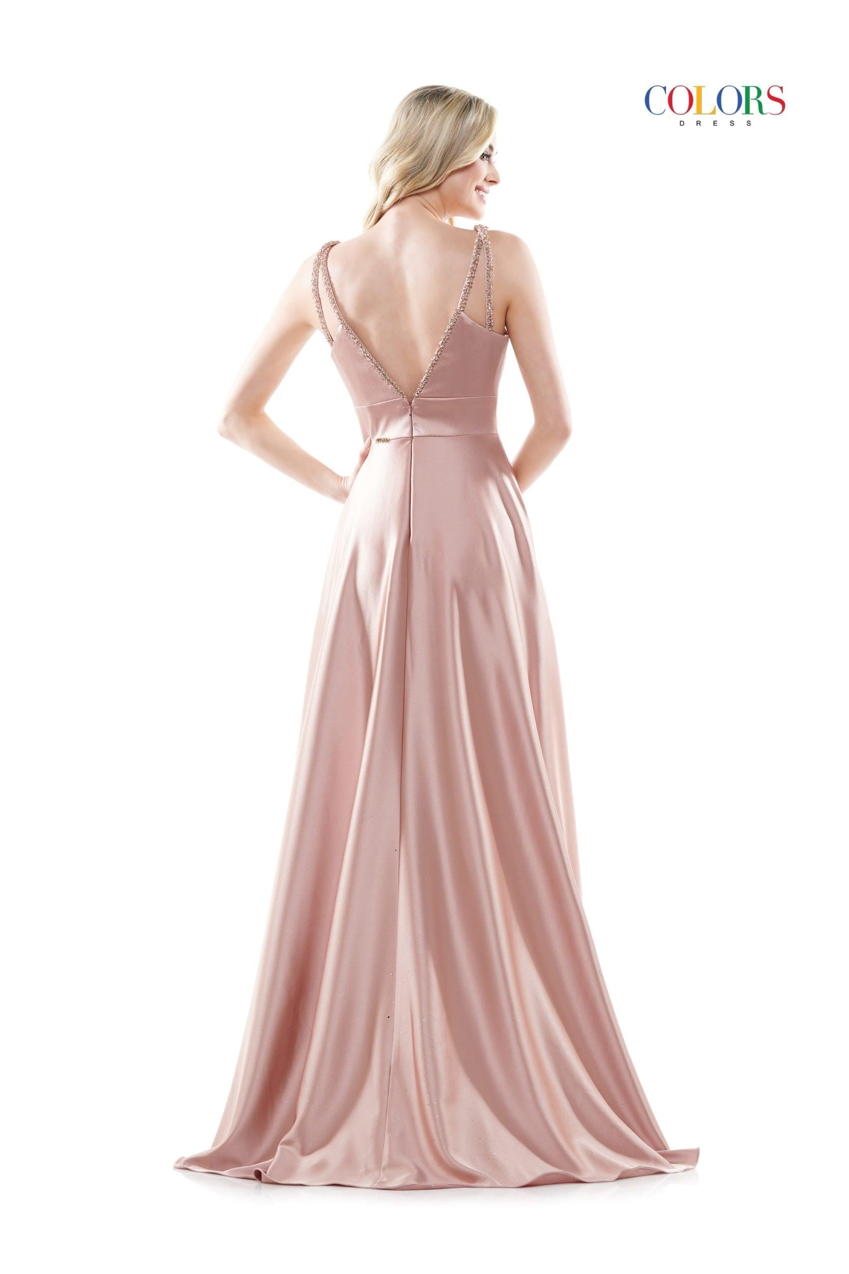 Colors Long Formal Sleeveless Beaded Prom Gown 2578 - The Dress Outlet