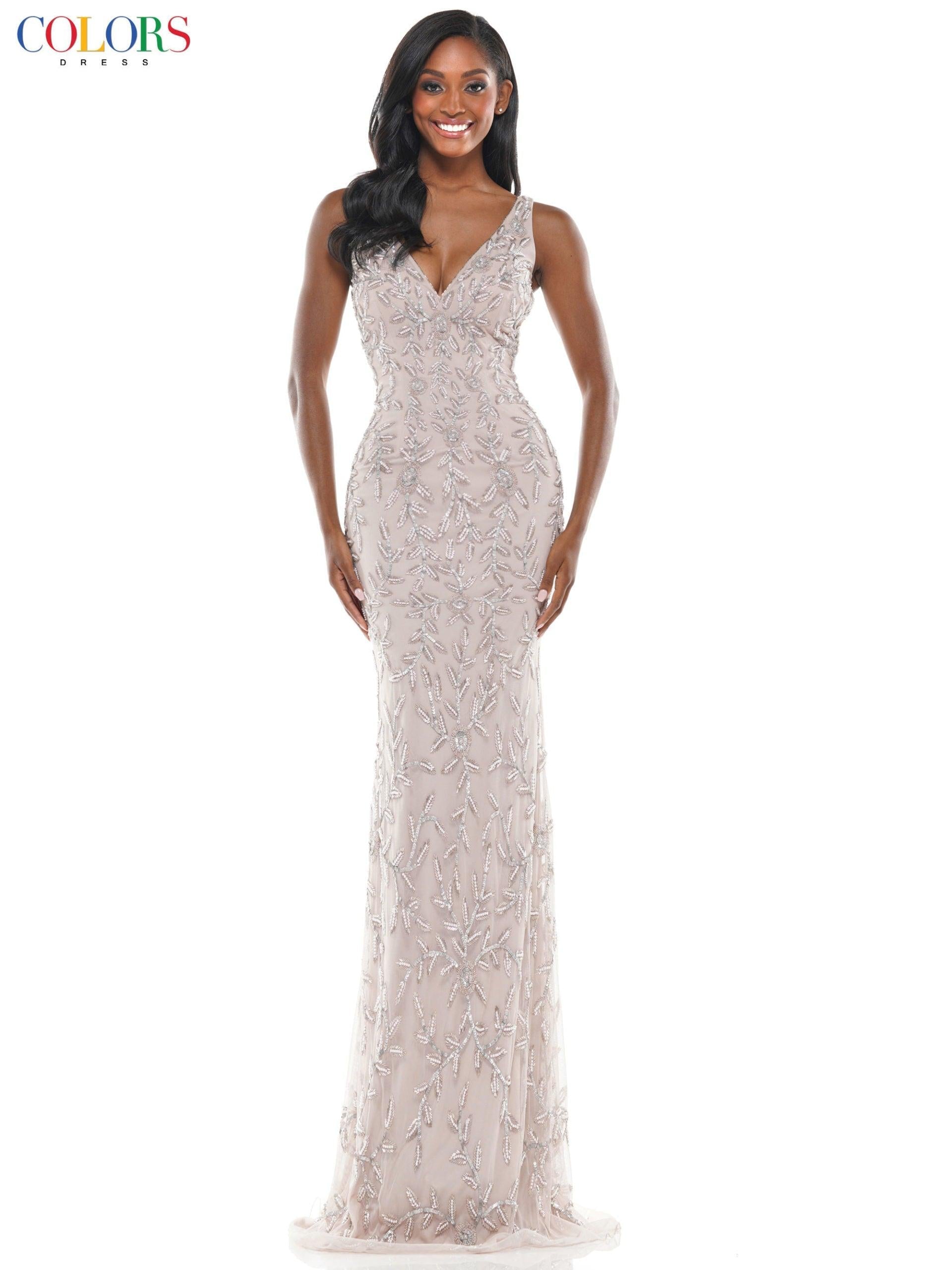 Colors Long Formal Sleeveless Fitted Prom Dress 102 - The Dress Outlet