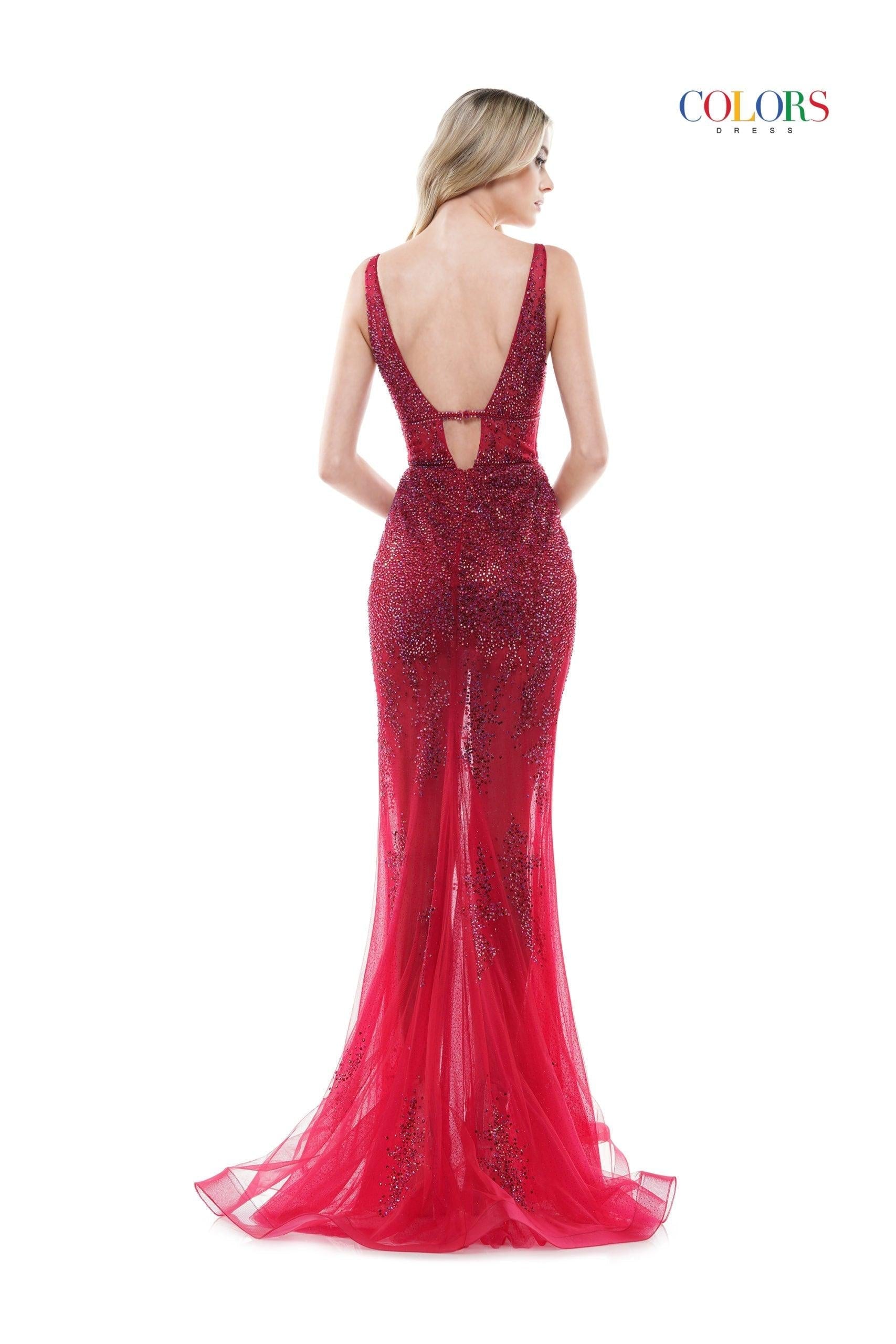 Colors Long Formal Sleeveless Prom Gown 2563 - The Dress Outlet