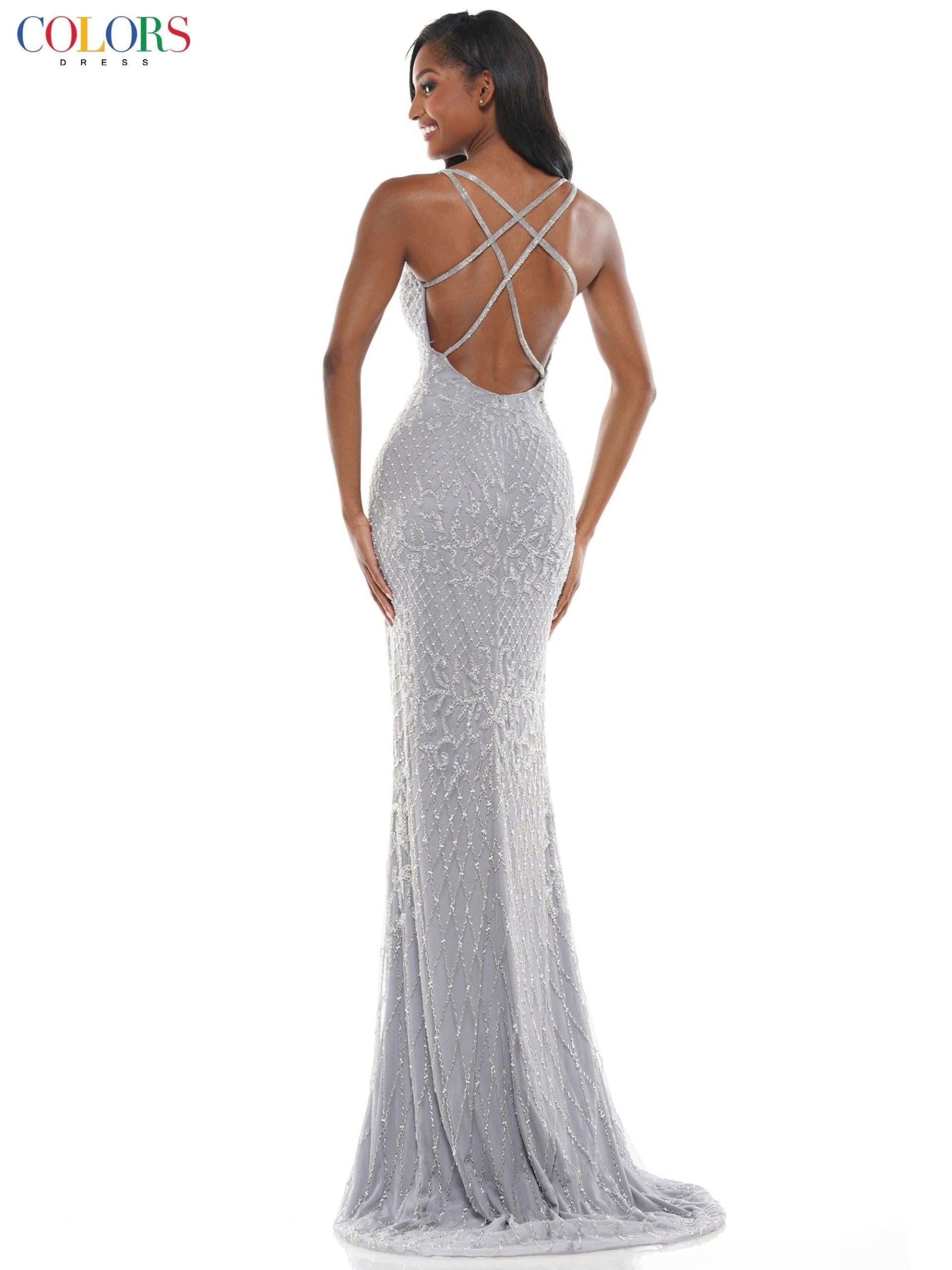 Colors Long Formal Spaghetti Strap Prom Dress 106 - The Dress Outlet