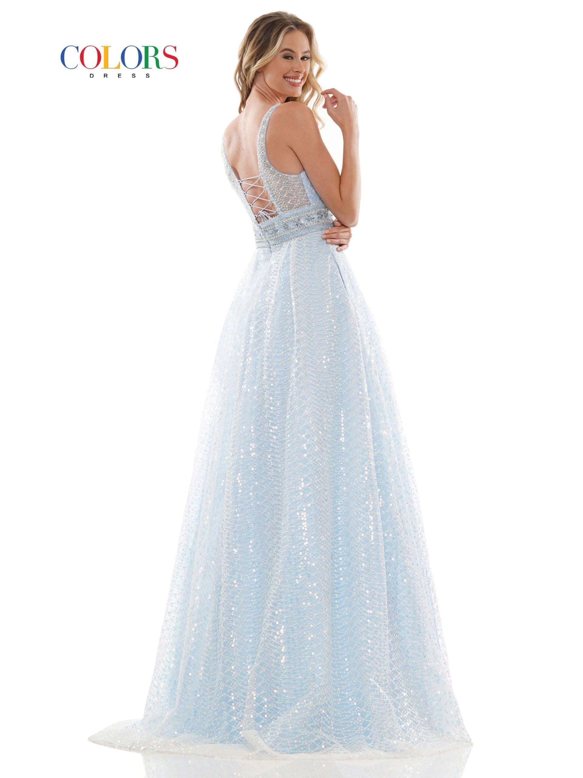 Colors Long Sleeveless Formal Prom Ball Gown 2749 - The Dress Outlet
