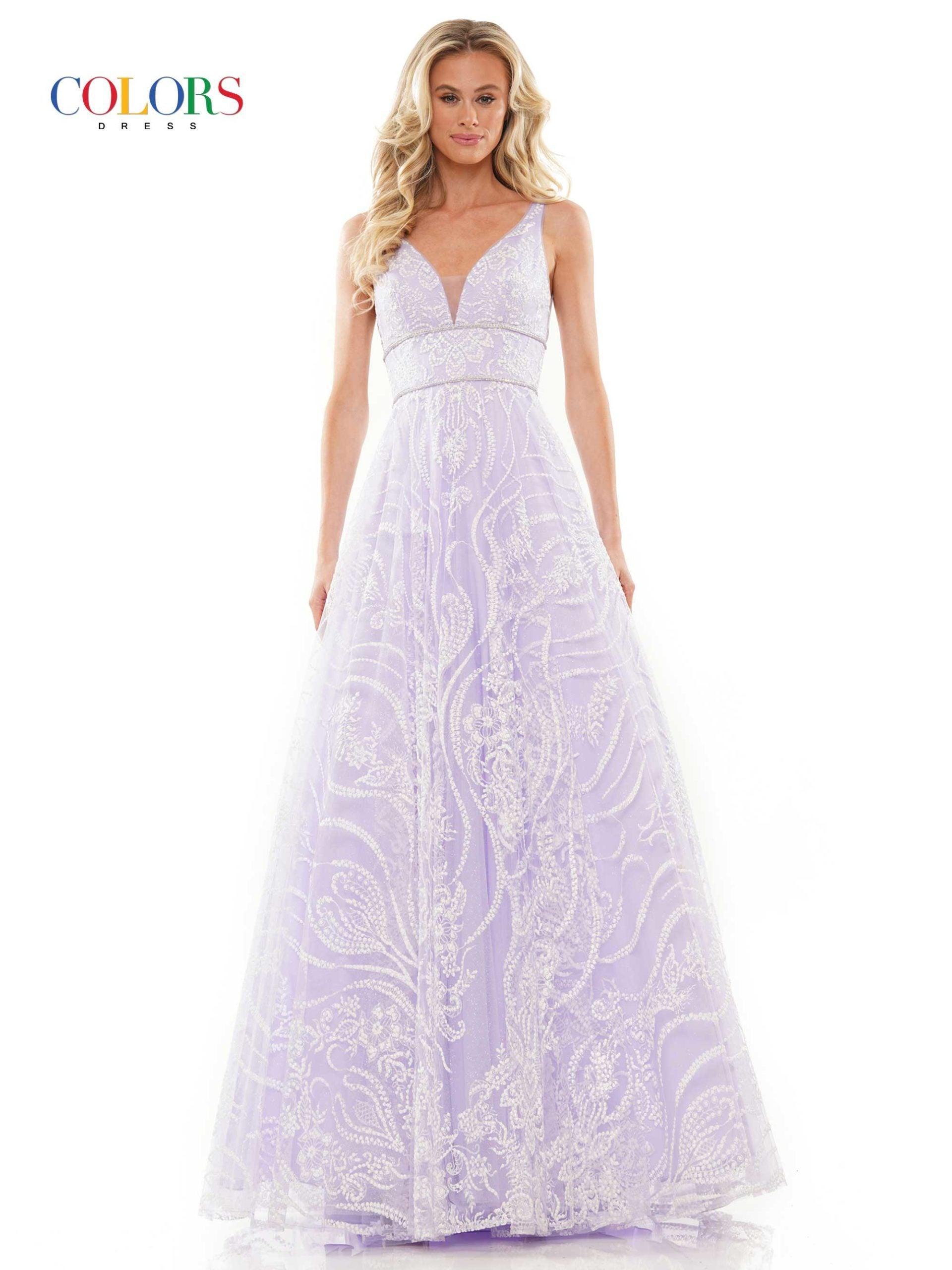 Colors Long Spaghetti Strap Evening Dress 2834 - The Dress Outlet