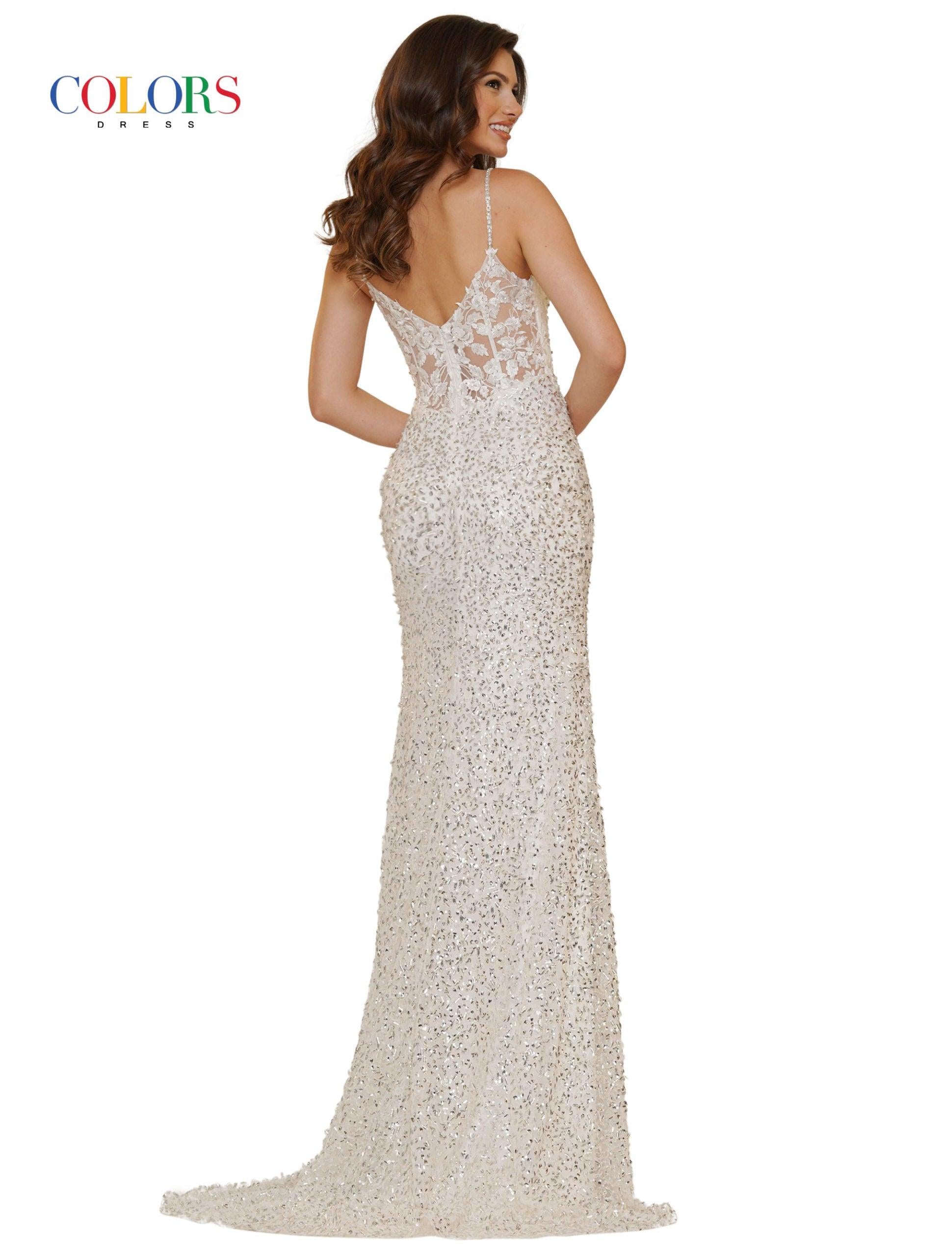 Colors Long Spaghetti Strap Formal Prom Dress 2715 - The Dress Outlet