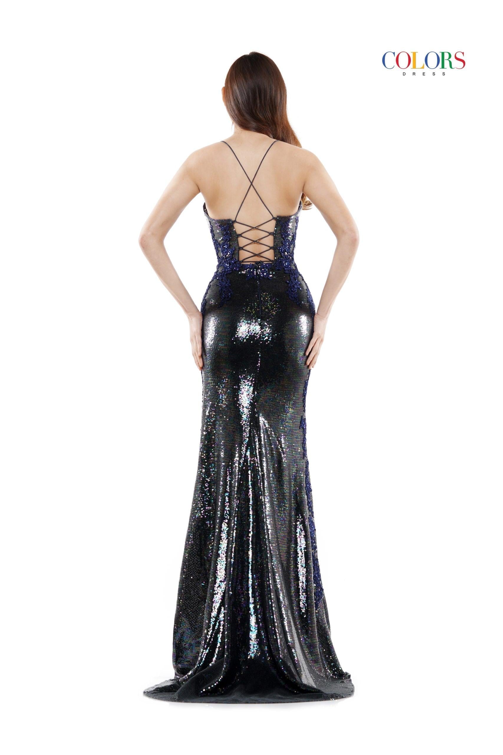 Colors Long Spaghetti Strap Sexy Prom Dress 2519 - The Dress Outlet