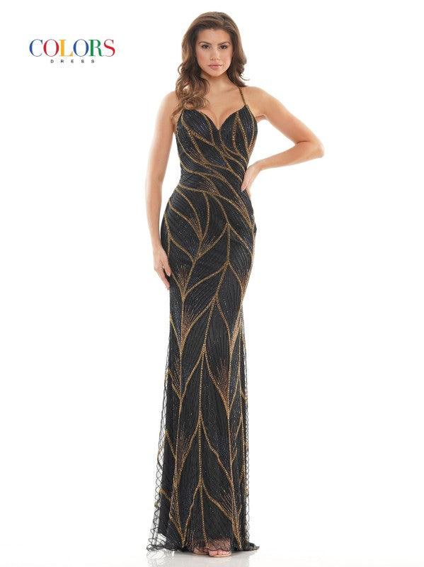 Colors Prom Long Formal Beaded Dress 118 - The Dress Outlet