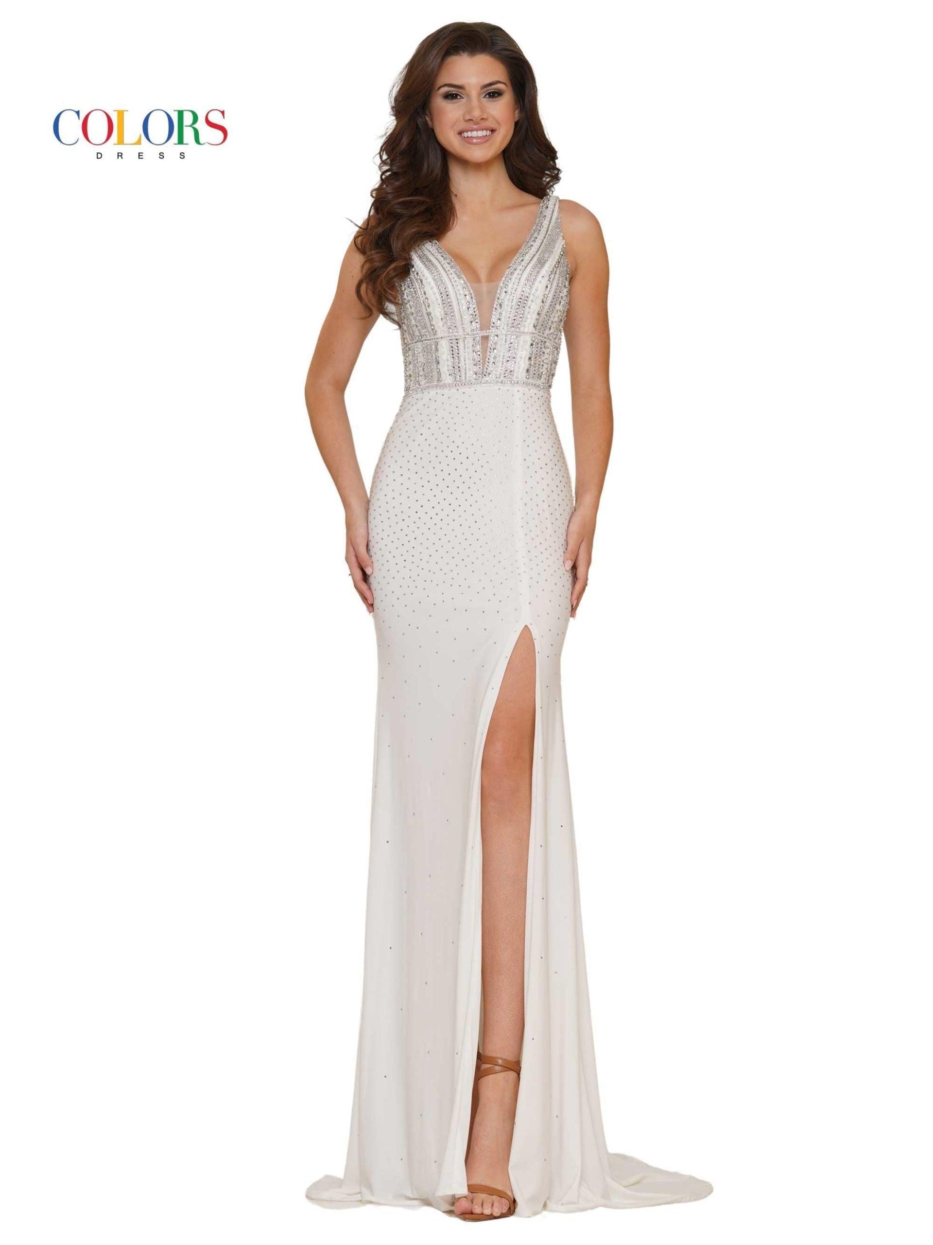 Colors Prom Long Sleeveless Formal Dress 2716 - The Dress Outlet