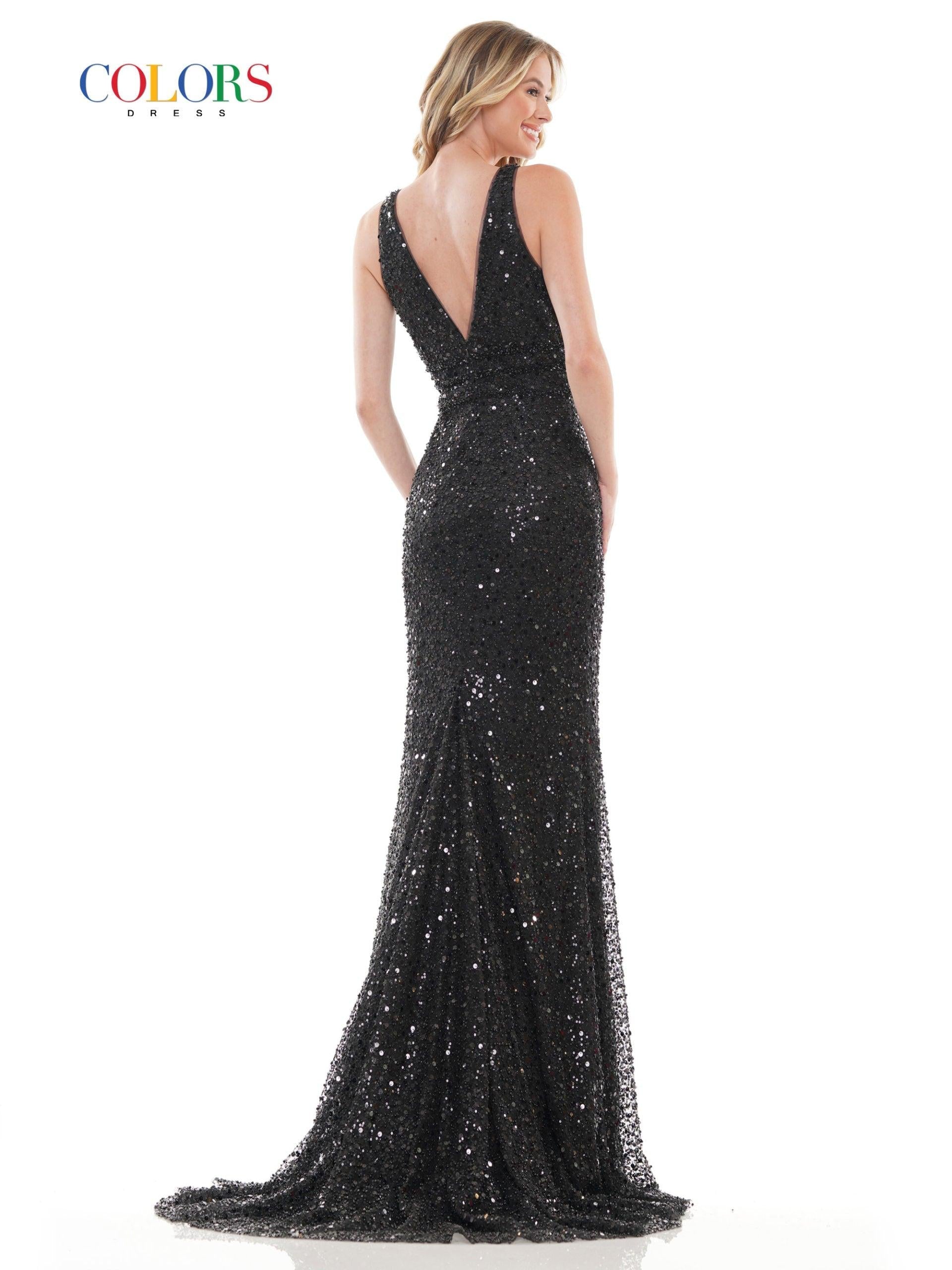 Colors Prom Long Sleeveless Formal Dress 2718 - The Dress Outlet