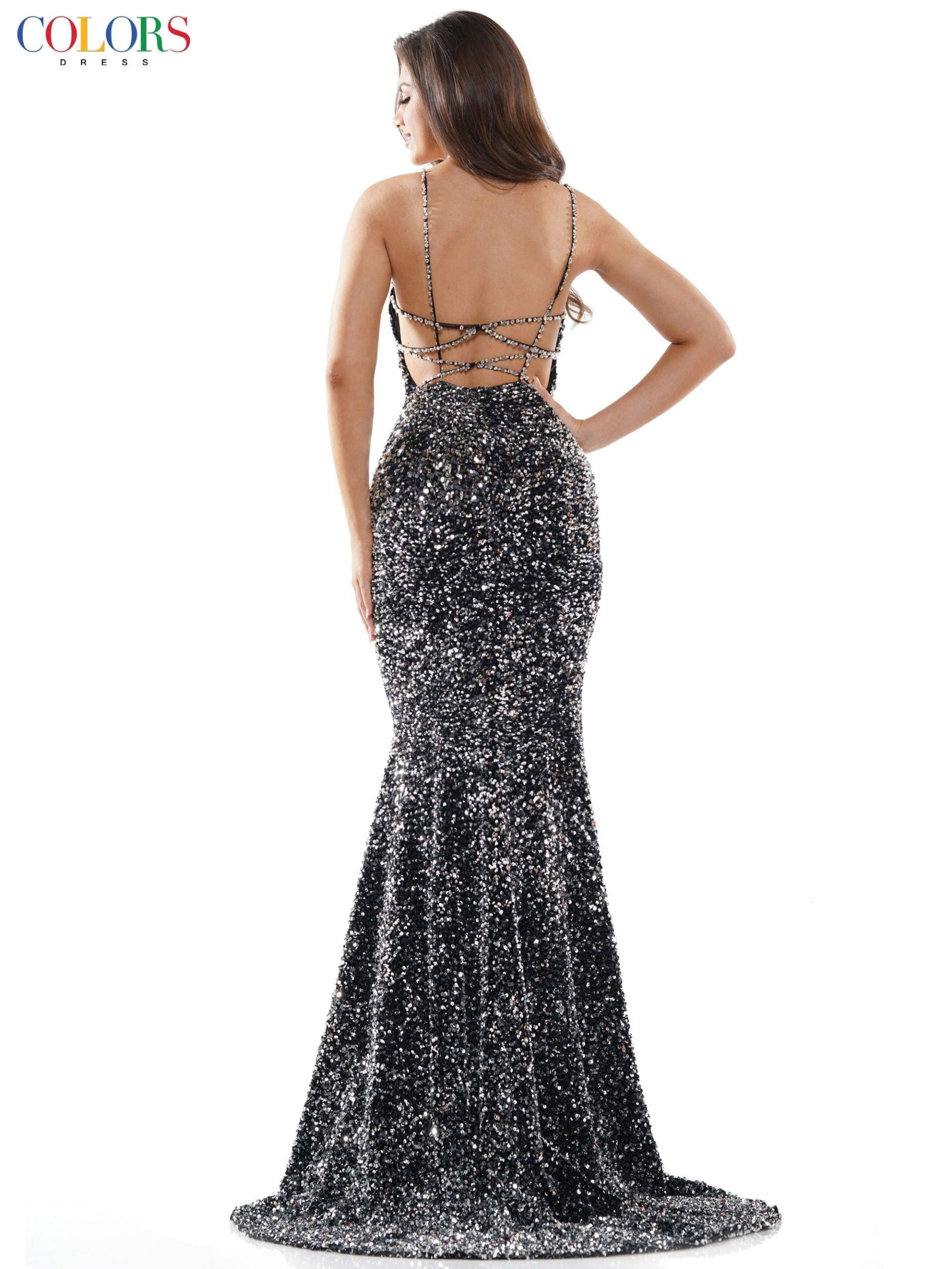 Colors Prom Long Spaghetti Strap Formal Dress 2459 - The Dress Outlet