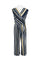 Connected Apparel Cap Sleeve Stripe Print Jumpsuit - The Dress Outlet