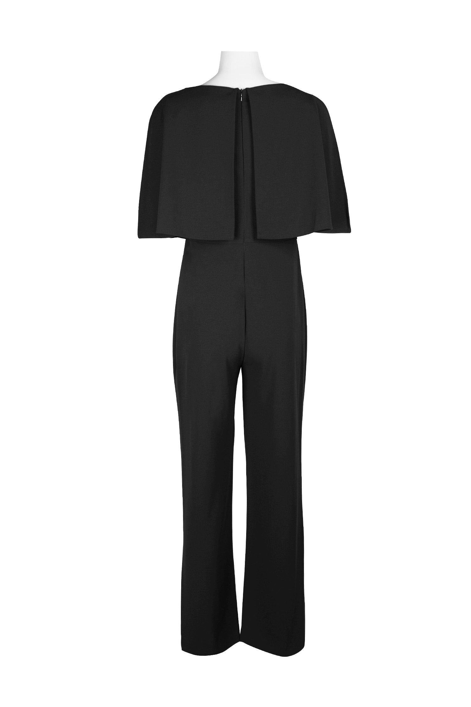 Connected Apparel Formal Sleeveless Cape Jumpsuit - The Dress Outlet