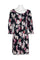 Connected Apparel Short 3/4 Sleeve Floral Dress - The Dress Outlet