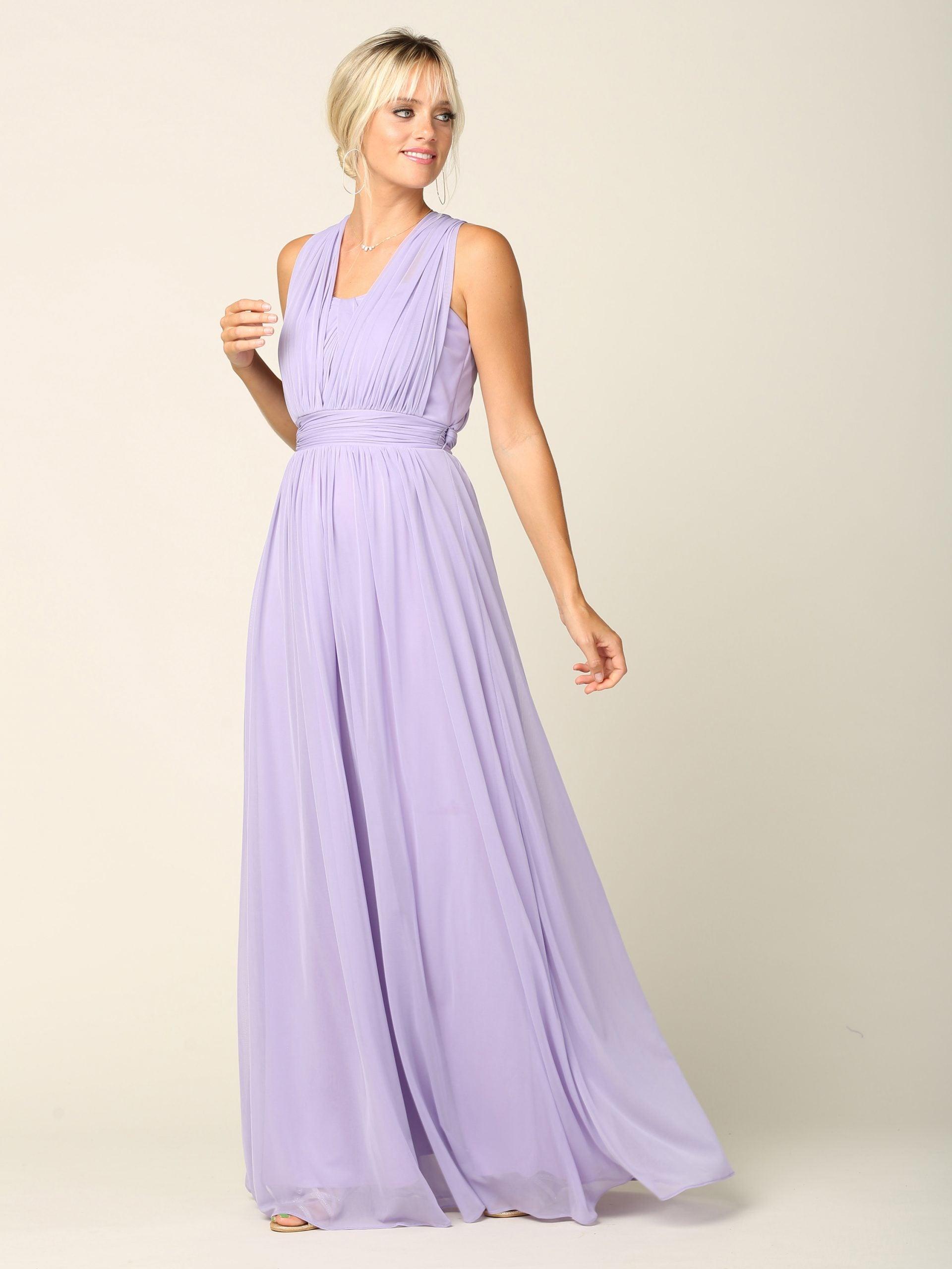 Convertible Long Bridesmaid Dress - The Dress Outlet