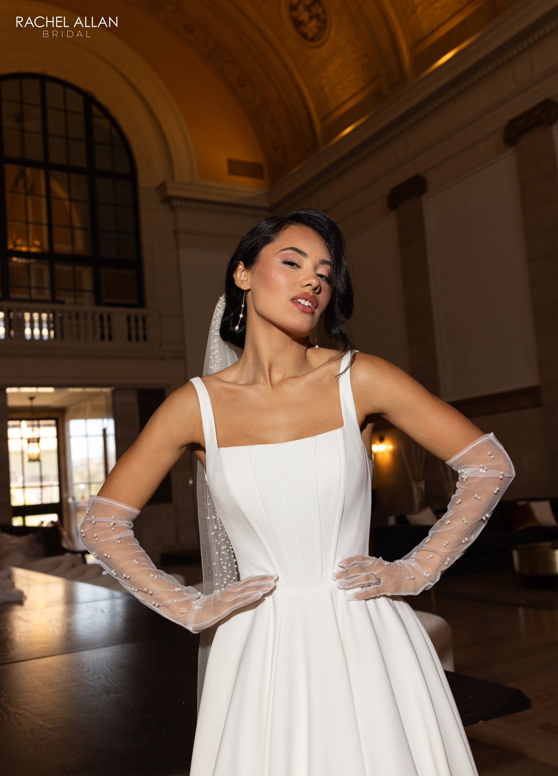 Wedding Dresses A Line Simple Long Wedding Dress Ivory Nude