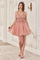 Cocktail Dresses Short A Line Cocktail Glitter Dress Rose Gold