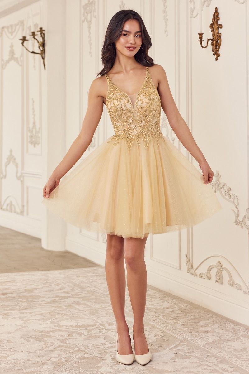 Cocktail Dresses Short A Line Cocktail Glitter Dress Champagne