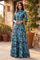Formal Shirt Collar Printed Evening Gown – Dark Lilac