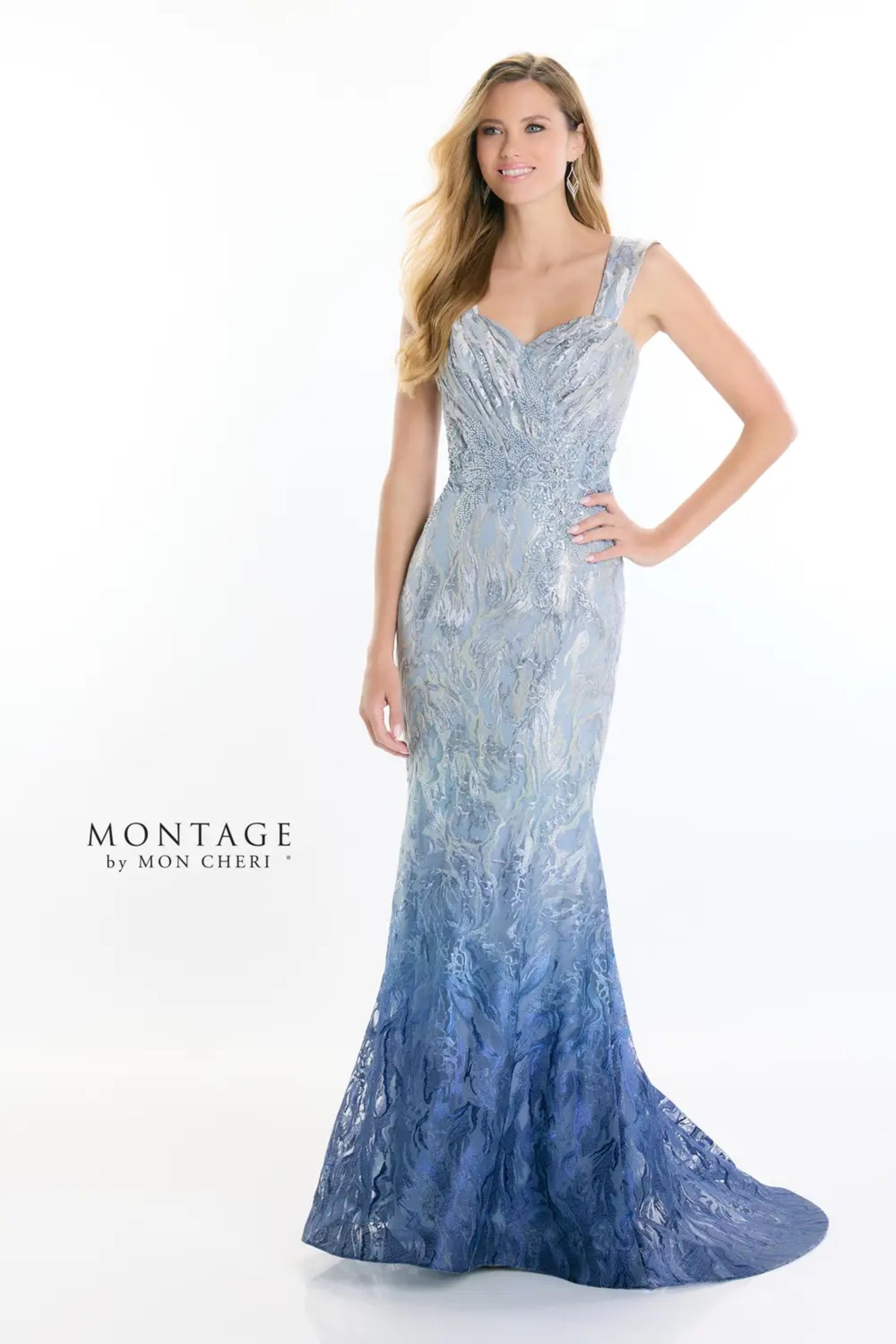 Formal Dresses Long Evening Gown Detachable Sleeve Formal Dress  Blue/Navy Blue