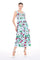 Cocktail Dresses Floral Sleeveless Strap Midi Dress Blue