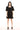 Cocktail Dresses Short Puff Shoulder Pattern Dress  Black