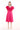 Cocktail Dresses V Neck Pleated Ruffle Trim Sleeve Midi Dress Fuchsia