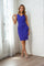 Cocktail Dresses Short Cocktail Dress Compression Stretch Ruffle Detail Royal