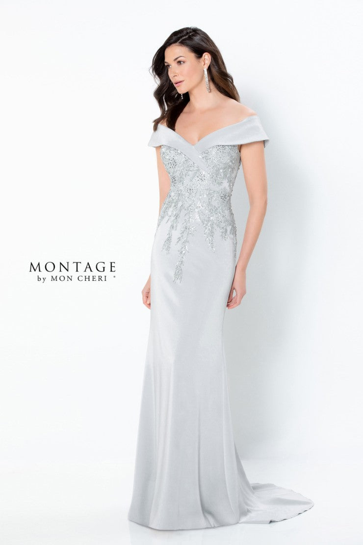 Formal Dresses Long Beaded Lace Bodice Formal Dress Ice Gray