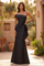 Off-the-Shoulder Ruffle Gown – Black