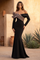 Off-The-Shoulder Bow Mermaid Gown – Black/Brown