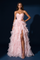 Prom Strapless Sweetheart Ruffled Organza Ball Gown – Pink