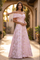 Long Formal Dress Pleated Jacquard Ball Gown – Pink
