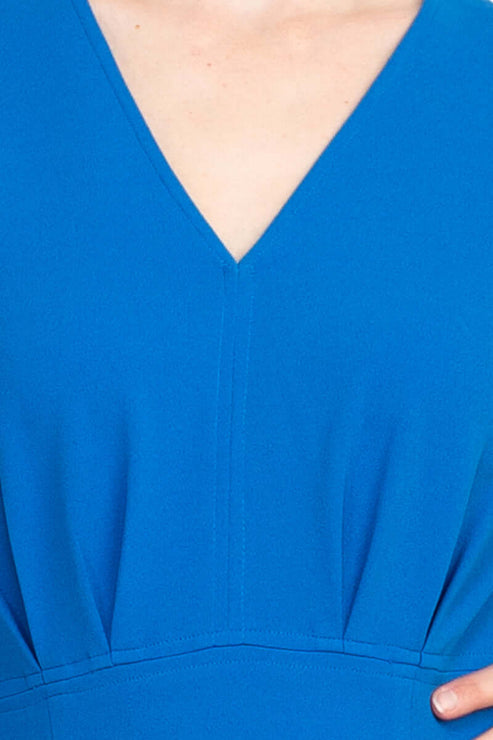 Cocktail Dresses Short Cocktail Long Sleeve Pleated Dress French Blue