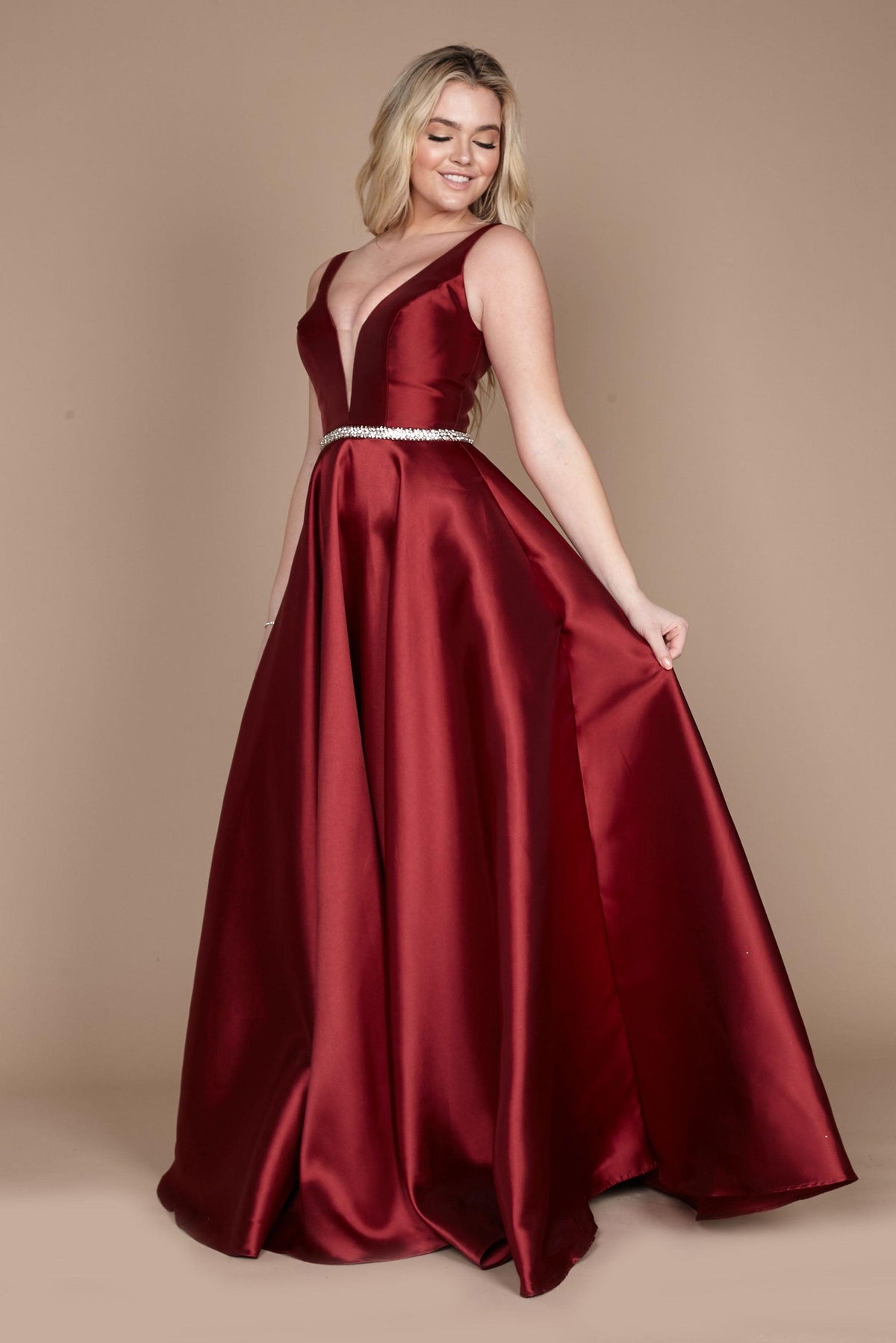 Long Formal Evening Dress – Burgundy