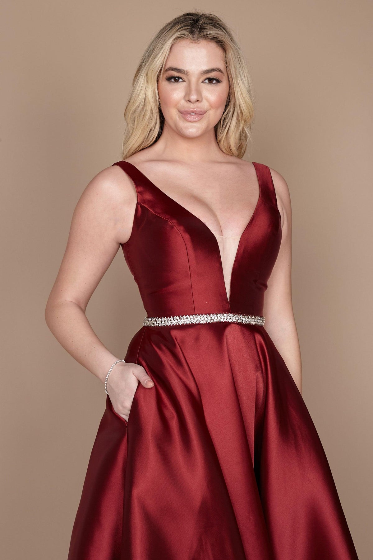 Long Formal Evening Dress – Burgundy