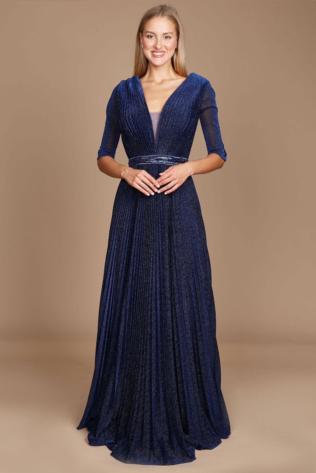 Long Sleeve Formal Evening Dress – Black
