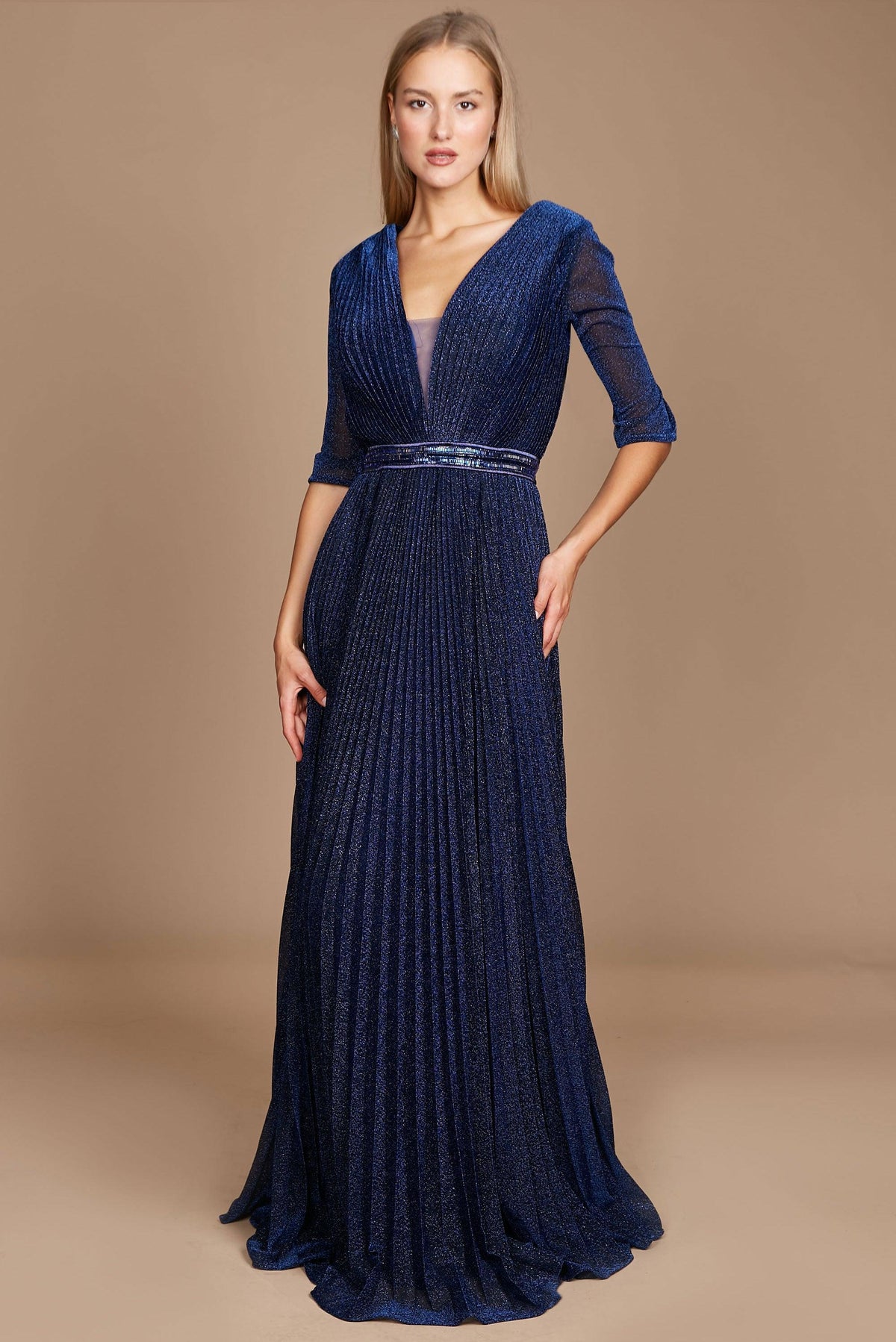Long Sleeve Formal Evening Dress – Black