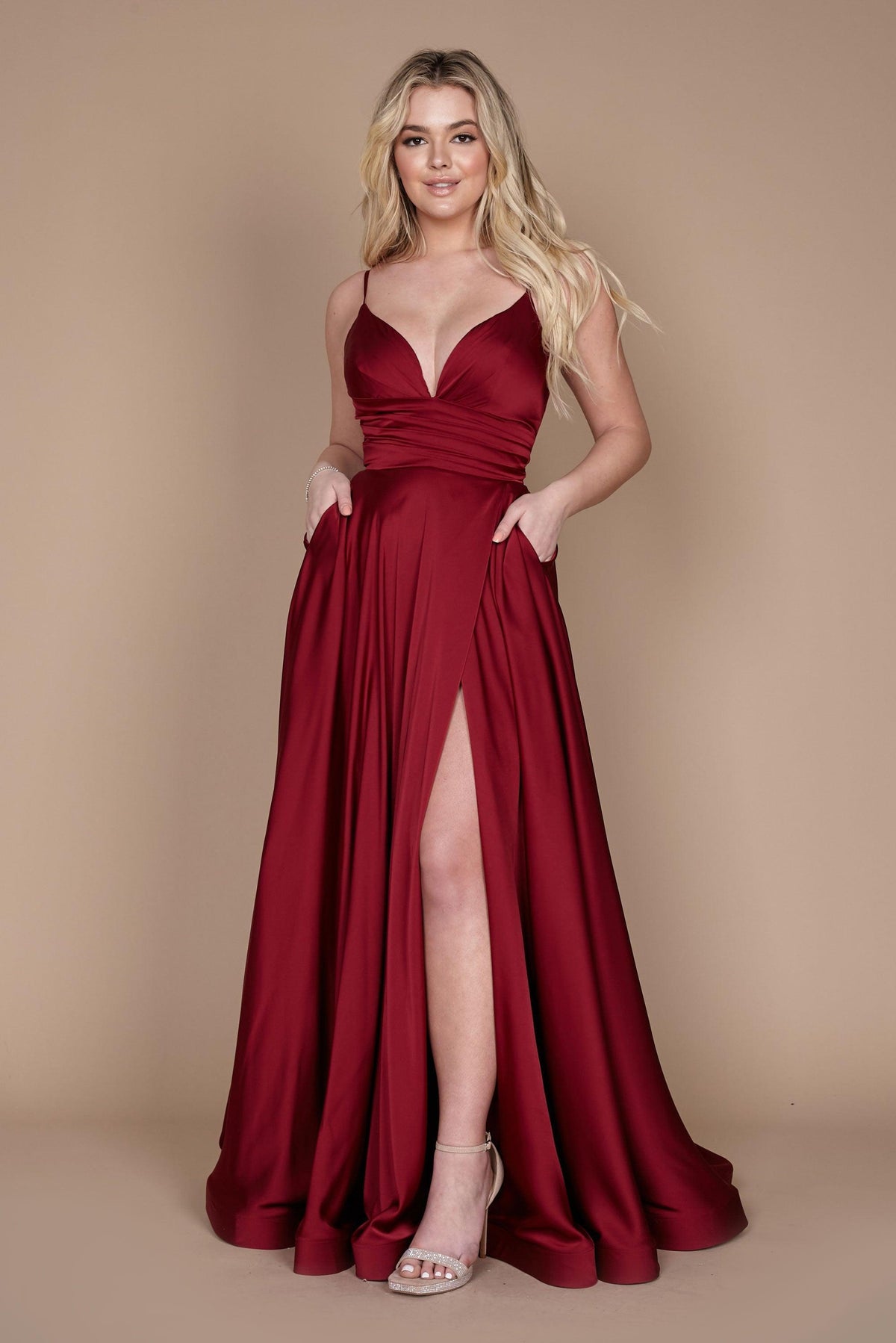 Long Spaghetti Strap Prom Formal Gown – Black