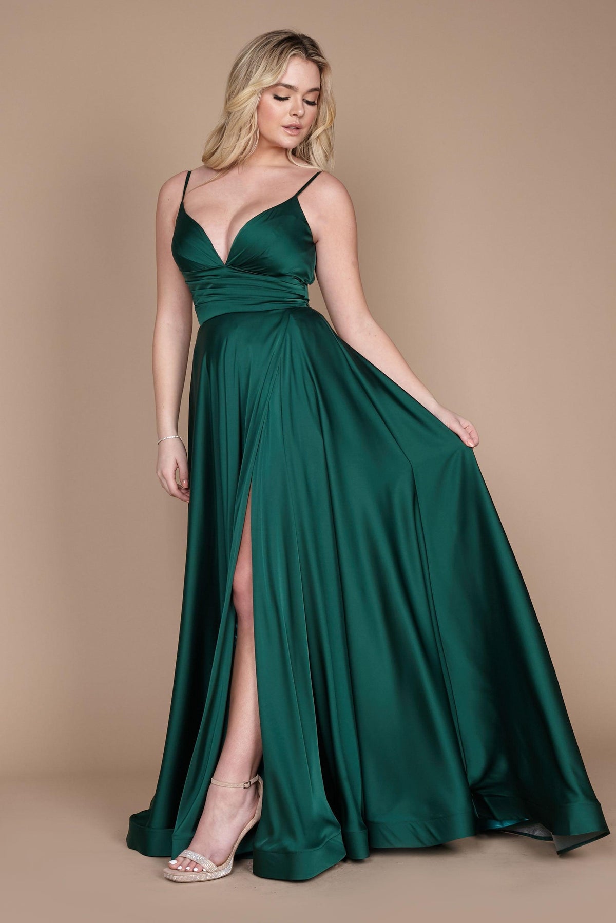 Long Spaghetti Strap Prom Formal Gown – Charcoal