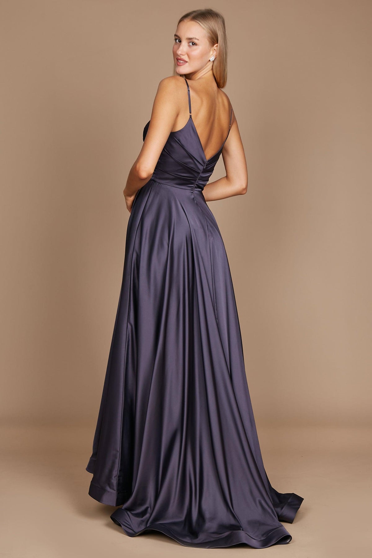 Long Spaghetti Strap Prom Formal Gown – Navy