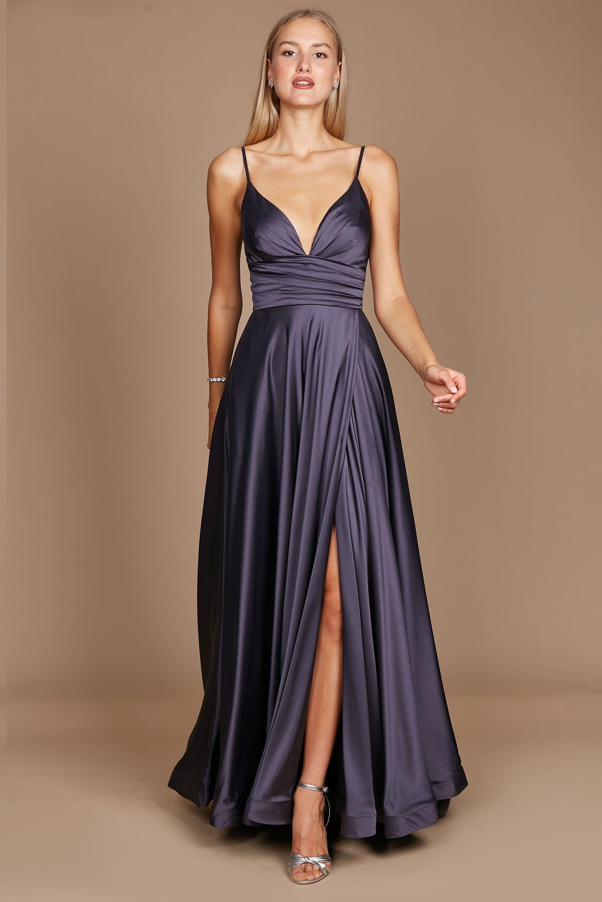 Long Spaghetti Strap Prom Formal Gown – Navy