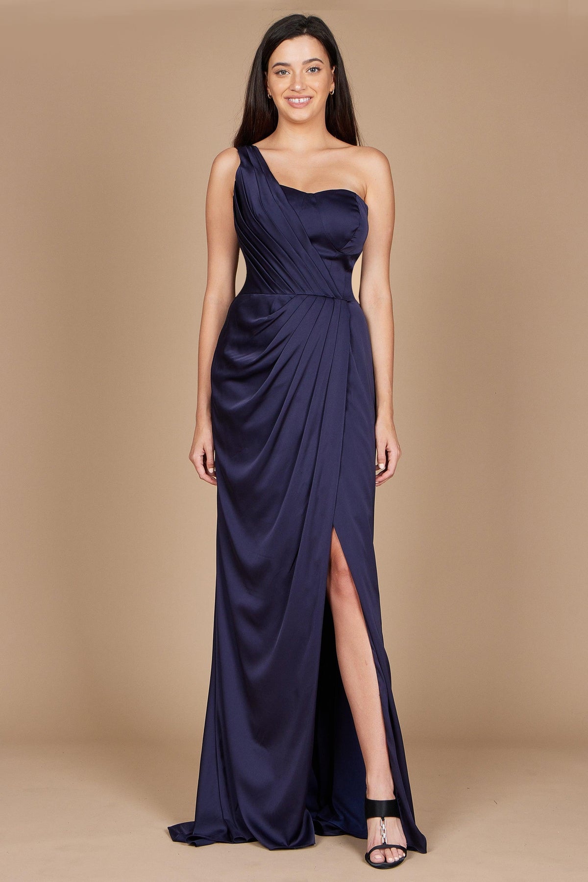 One Shoulder Formal Evening Dress – Black