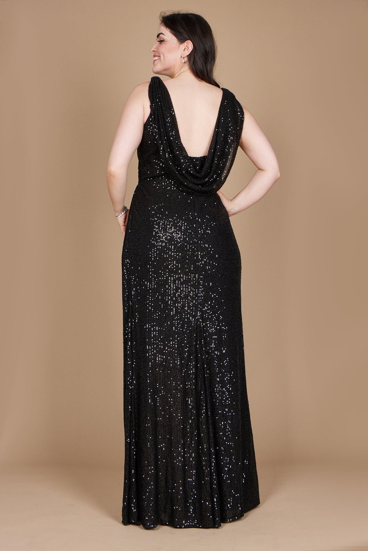 Plus Size Formal Dress Fully Sequin Gown – Silver