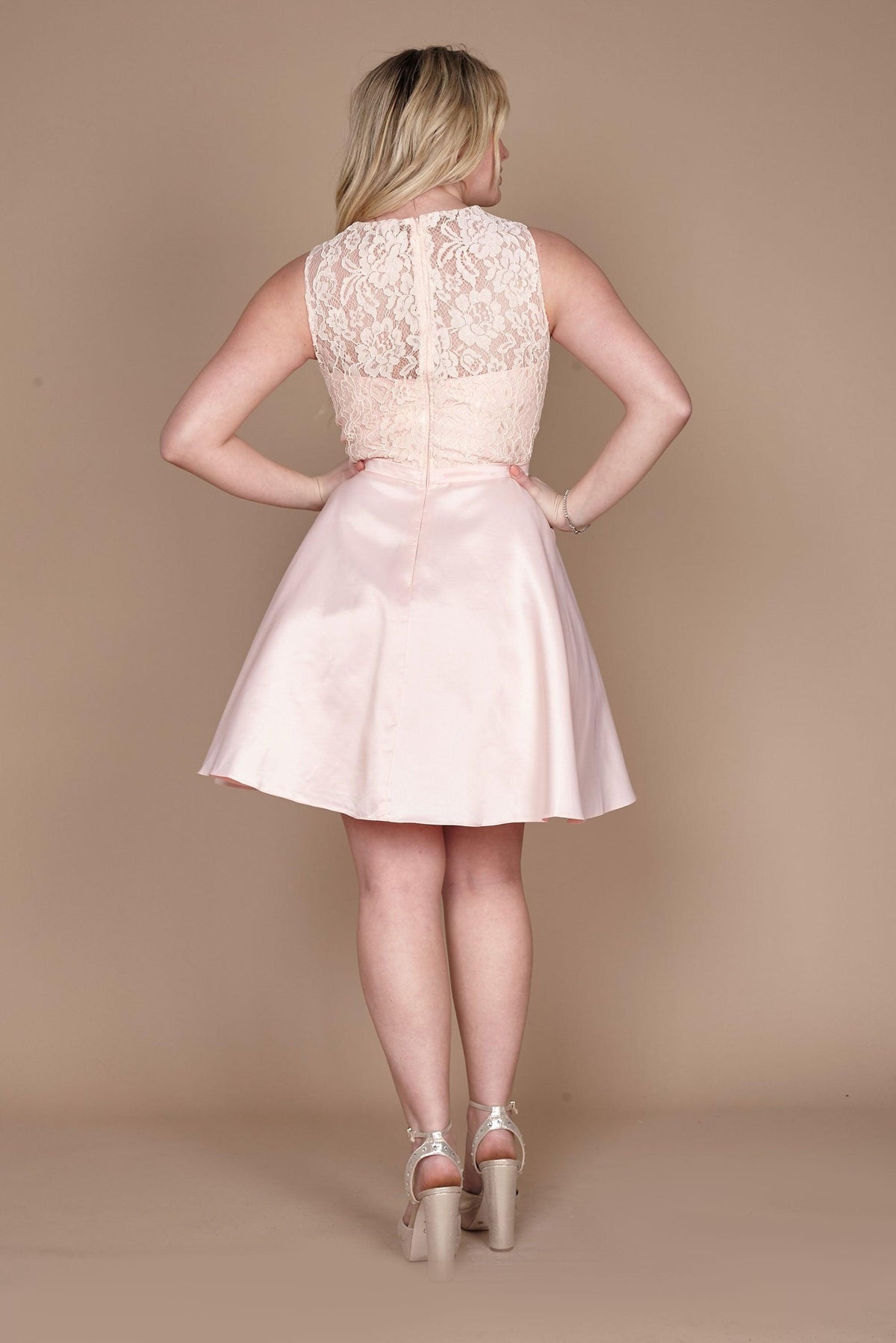 Short Homecoming Formal Prom Dress – Blush