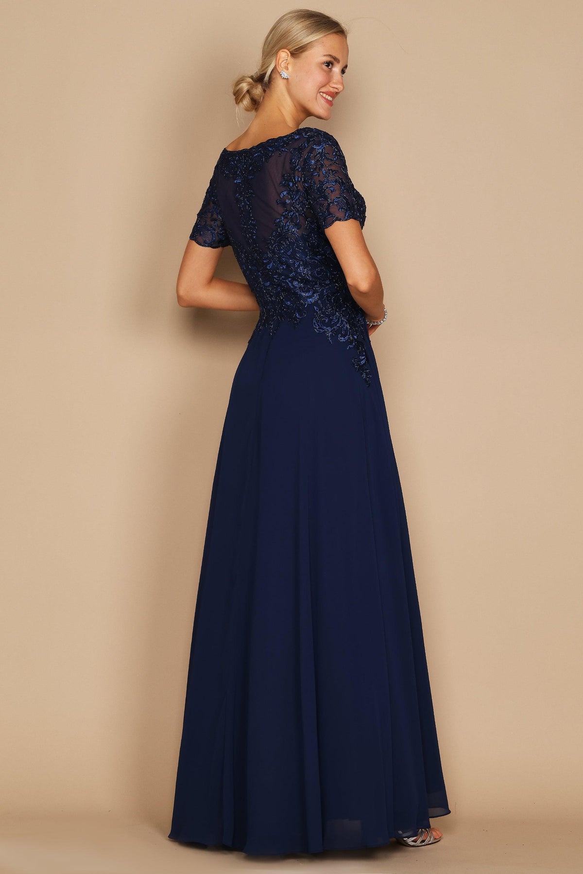 Short Sleeve Mother of the Bride Formal Dress – Black