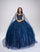 Quinceniera Dresses Long Lace Quinceanera Sweet 16 Dress Navy