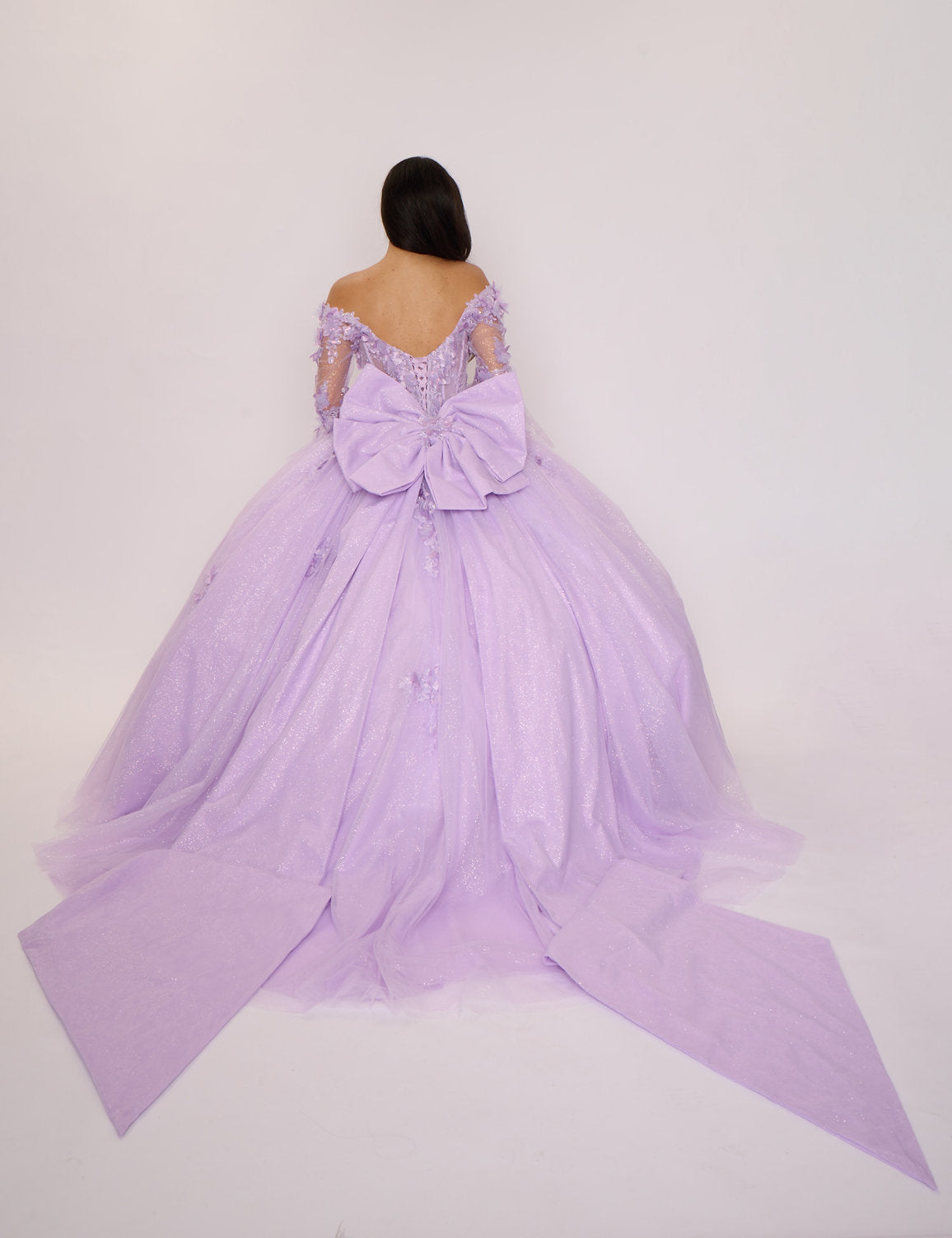 Quinceniera Dresses Ball Gown Long Quinceanera Floral Dress Lilac
