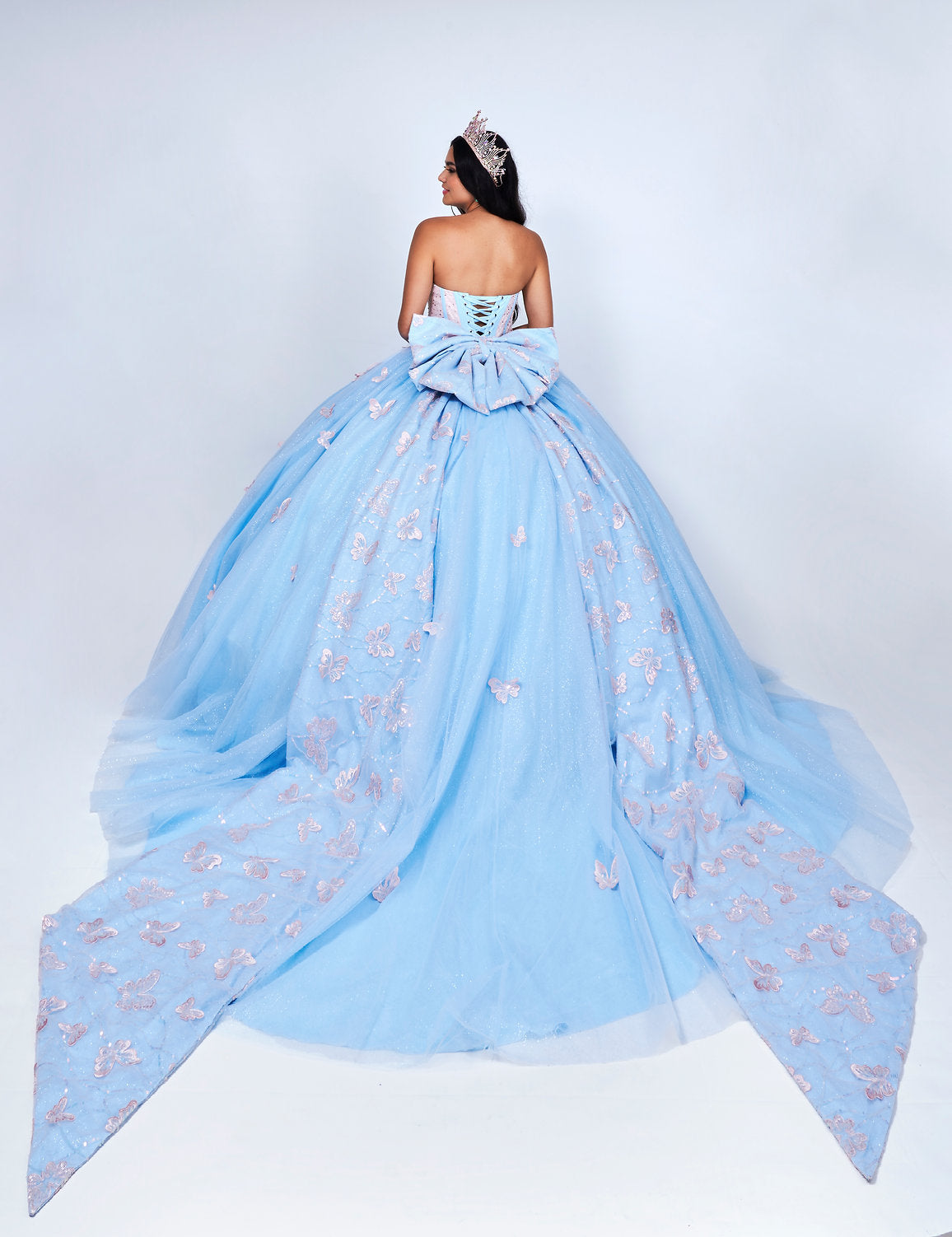 Quinceniera Dresses Sweet 16 Quinceanera Glitter Ball Gown Dress Light Blue