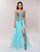 Prom Dresses Long Slit Formal Prom Beaded Dress Aqua