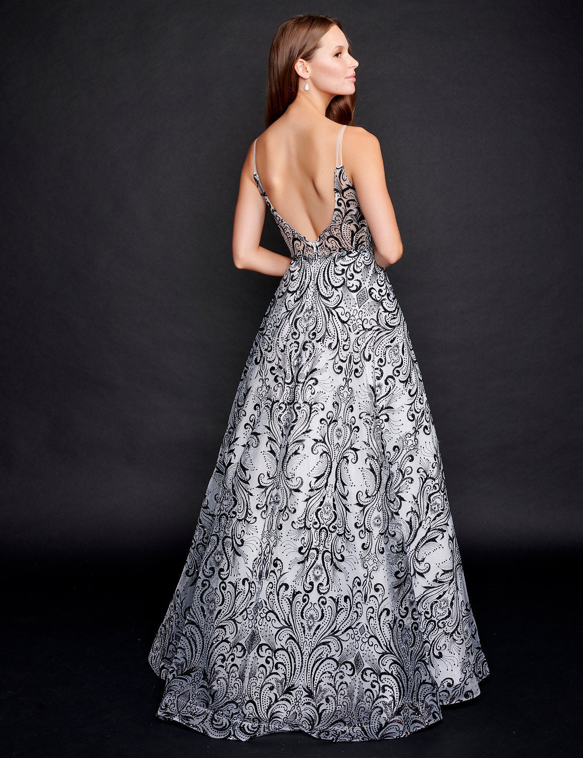 Prom Dresses A Line Long Prom Formal Dress Black/White
