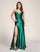 Prom Dresses Pleated Long Formal Slit Prom Dress Emerlad