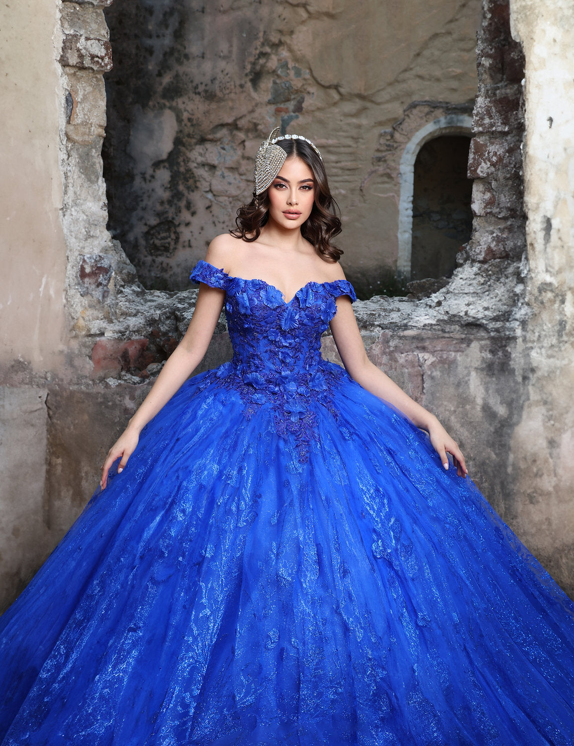 Quinceniera Dresses Glitter Long Ball Gown Quinceanera Dress Royal